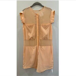 Alexander Wang Peach Silk Mesh Insert Jumper- Thrift Find